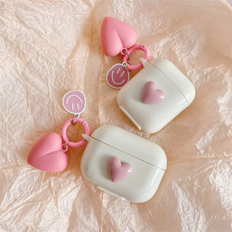 Cute Retro Beige Case for Apple AirPods 1 2 3rd Generation Bear Cherry Case for AirPods Pro Case Keychain Lanyard Luxury Case dealshavens