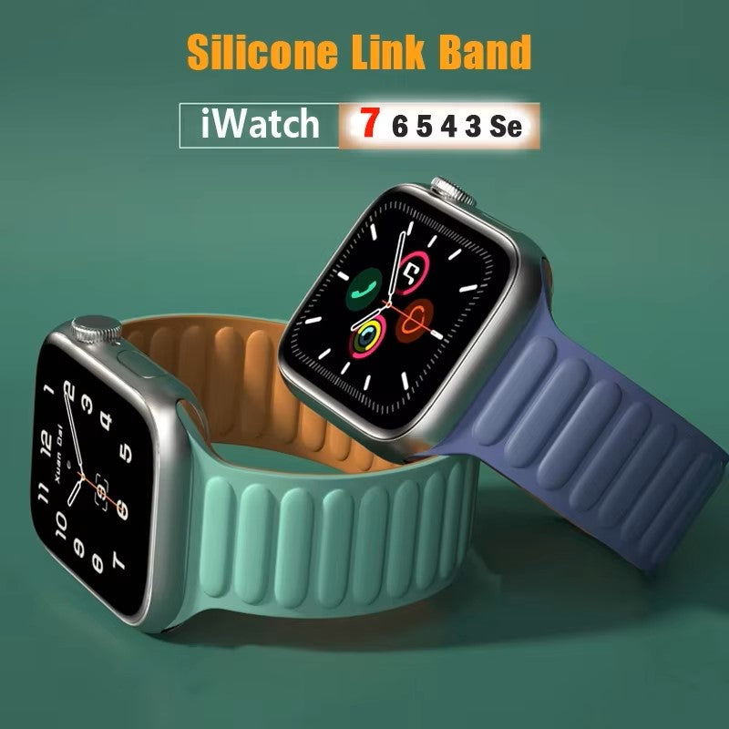 Magnetic For Apple Watch Ultra 49mm Band 41mm 45mm 40mm 44mm 38/42mm Silicone Link Bracelet iWatch Series 8 7 6 SE 5 4 3 Strap Dealshavens
