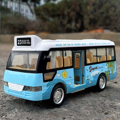 Little cars city bus with sound and light powered friction driven cars play toys gift for children from plastics. - Dealshavens