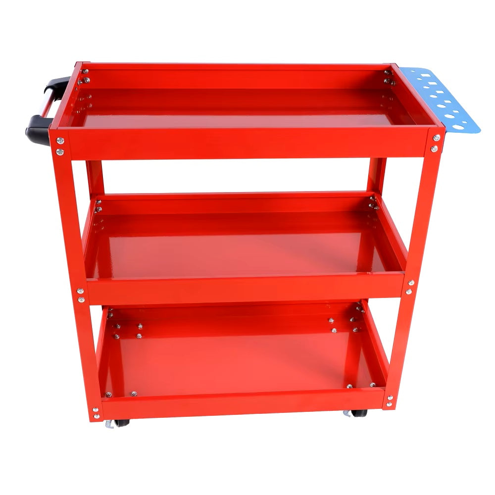 Tool Cart on Wheels, 3 Tier Rolling Mechanic Tool Cart, Heavy Duty Steel Utility Cart w/Lockable Wheels, 450 LBS Capacity - Dealshavens