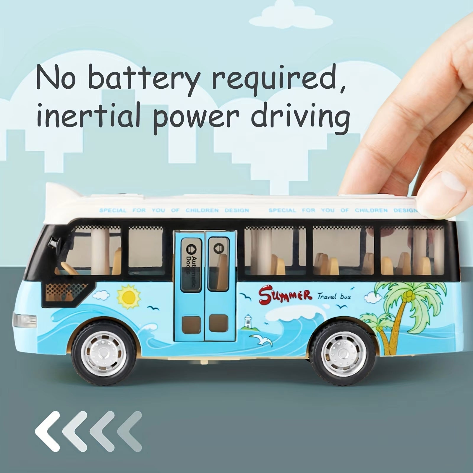 Little cars city bus with sound and light powered friction driven cars play toys gift for children from plastics. - Dealshavens