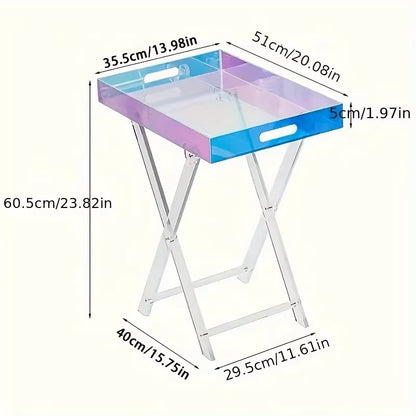 Nordic Home Decoration Transparent Acrylic Folding Sofa Side Table Small Simple Portable Square Coffee Table - Dealshavens