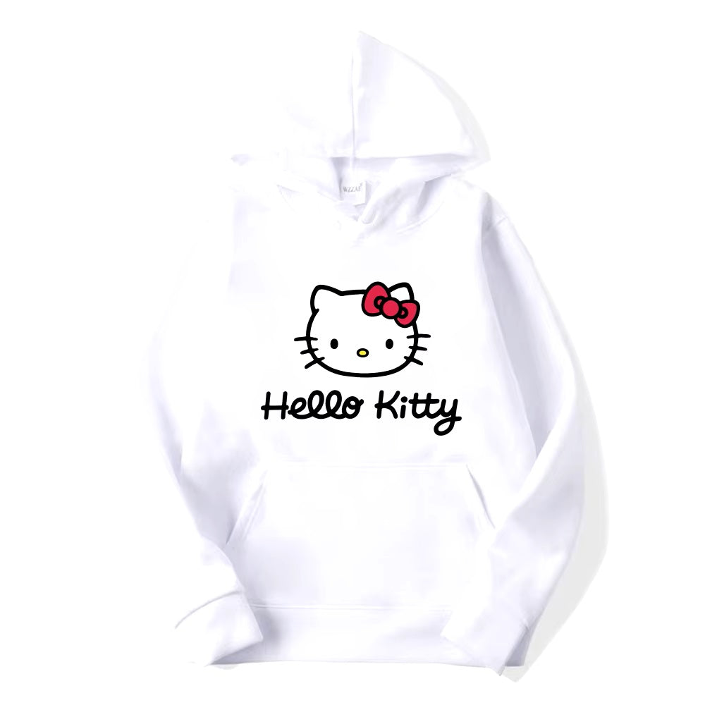 New Hello Kitty Anime Hoodie Casual Sweatshirt Boys Fleece Pullover Y2k Sudadera Couples Print Hoodies Jacket Kids Clothes Girls - Dealshavens