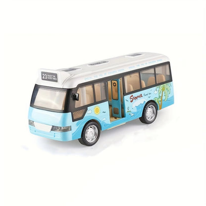 Little cars city bus with sound and light powered friction driven cars play toys gift for children from plastics. - Dealshavens