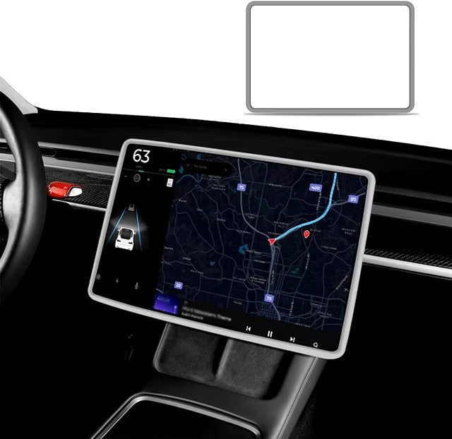 For Tesla Model 3 / Y Silicone Protective Frame Edge Cover Central Control Display Navigation Screen Protector Car Accessories Dealshavens