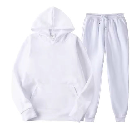 Women Sportswear Setsolid Color Casual Hooded Sweatshirt, Thick Sweater And Pants, Autumn And Winter Jogging Suit Style 2 Pieces - Dealshavens