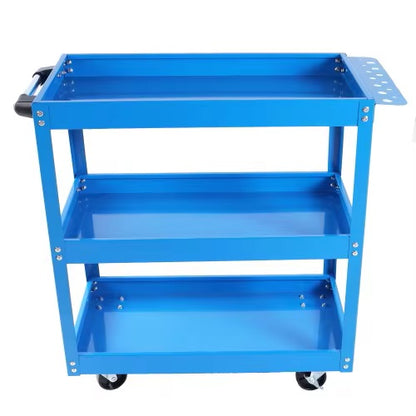 Tool Cart on Wheels, 3 Tier Rolling Mechanic Tool Cart, Heavy Duty Steel Utility Cart w/Lockable Wheels, 450 LBS Capacity - Dealshavens