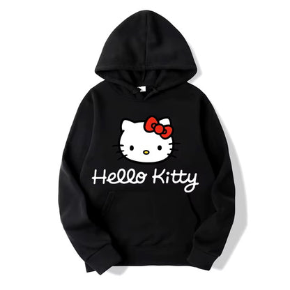 New Hello Kitty Anime Hoodie Casual Sweatshirt Boys Fleece Pullover Y2k Sudadera Couples Print Hoodies Jacket Kids Clothes Girls - Dealshavens