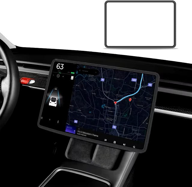 For Tesla Model 3 / Y Silicone Protective Frame Edge Cover Central Control Display Navigation Screen Protector Car Accessories Dealshavens