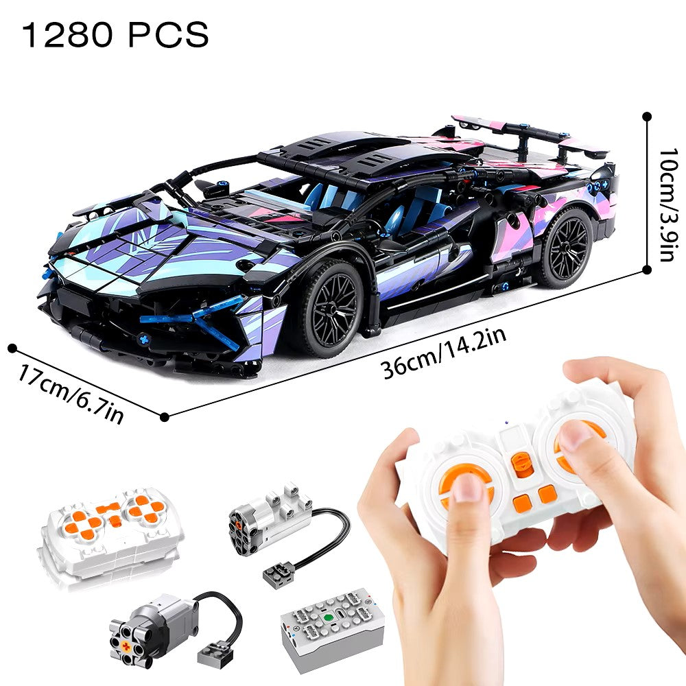 Riceblock Technical 1:14 Racing Sport Car Model Building Blocks Bricks MOC City Vehicle Supercar Adult Toy For Boy Children Gift