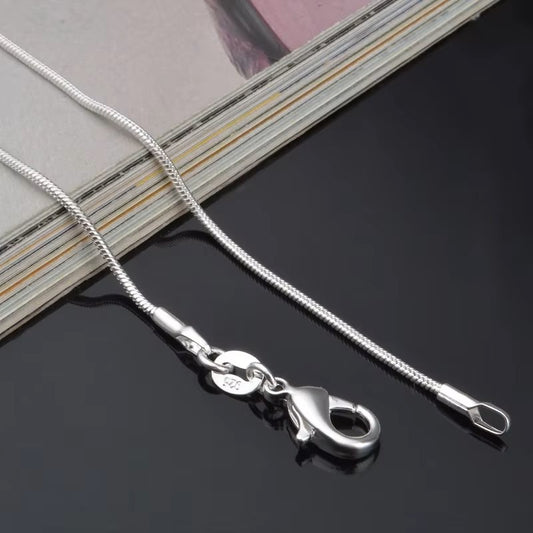 925 sterling silver necklace women, silver fashion jewelry Snake Chain 1mm Necklace 19 " Dealshavens