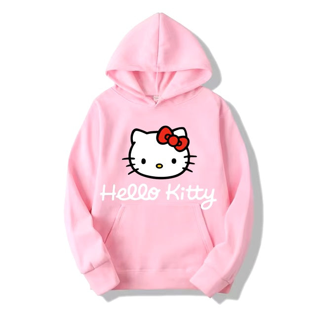 New Hello Kitty Anime Hoodie Casual Sweatshirt Boys Fleece Pullover Y2k Sudadera Couples Print Hoodies Jacket Kids Clothes Girls - Dealshavens