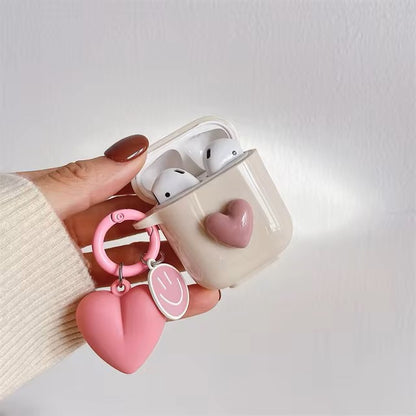 Cute Retro Beige Case for Apple AirPods 1 2 3rd Generation Bear Cherry Case for AirPods Pro Case Keychain Lanyard Luxury Case dealshavens