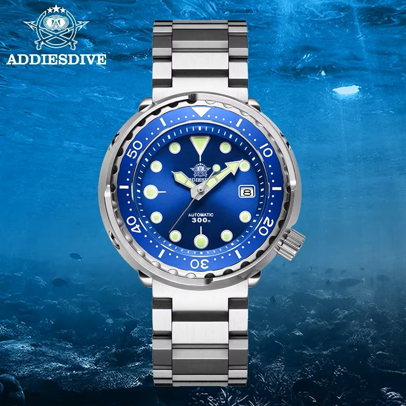 ADDIESDIVE Automatic Mechanical Watch Male American Stainless Steel Scratch Proof Waterproof Diving Watch Business Leisure Watch - Dealshavens