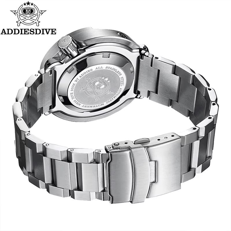 ADDIESDIVE Automatic Mechanical Watch Male American Stainless Steel Scratch Proof Waterproof Diving Watch Business Leisure Watch - Dealshavens