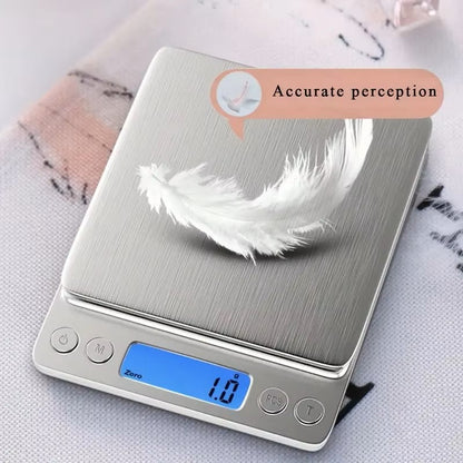 AccuWeight Digital Kitchen Scale Stainless Steel Food Scale with LCD Display for Precise Weighing of Cooking Ingredients Diet - Dealshavens