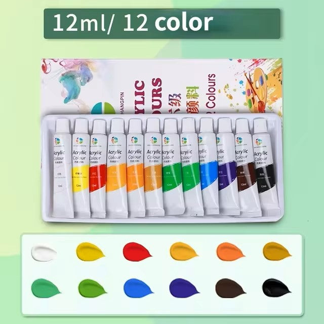"Acrylic Paint Set 12-36 Colors 12ml Tubes Art Kit"