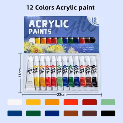 "Acrylic Paint Set 12-36 Colors 12ml Tubes Art Kit"