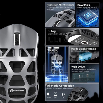 Attack Shark R3 Paw3395 Wired/wireless Mouse