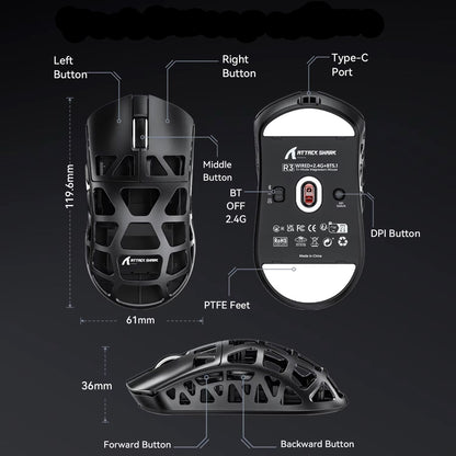 Attack Shark R3 Paw3395 Wired/wireless Mouse