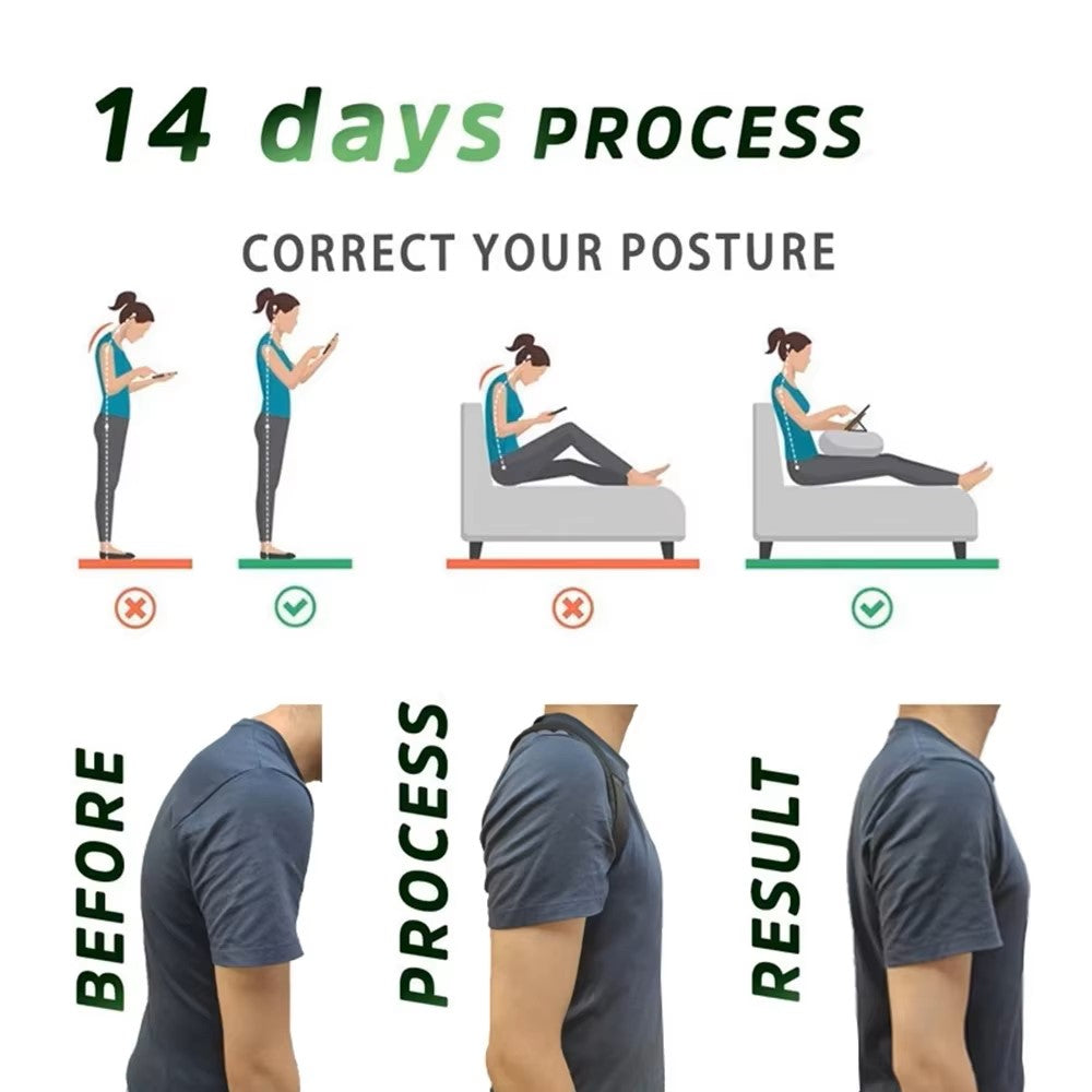 Back Posture Correction Belt Hunchback Corrector Adult Men and Women Sitting Posture Correction Belt Shoulder Straight Back - Dealshavens