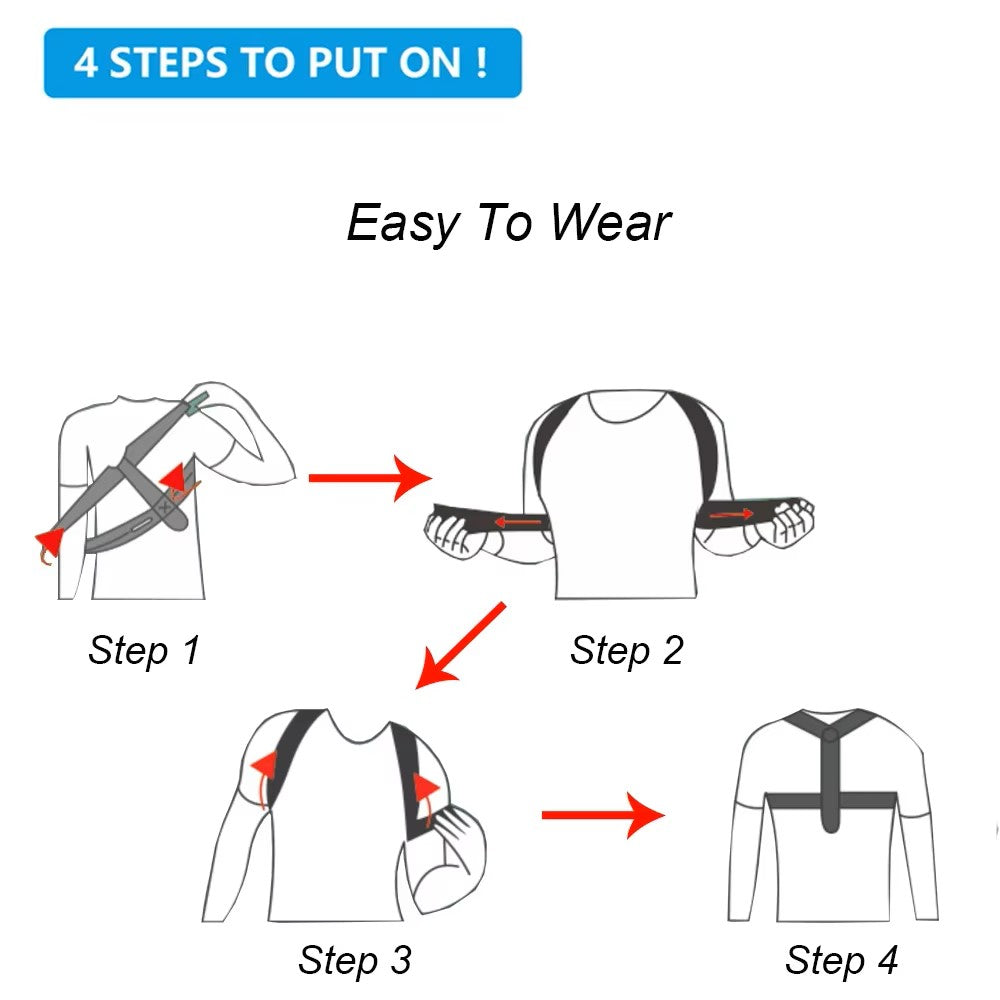 Back Posture Correction Belt Hunchback Corrector Adult Men and Women Sitting Posture Correction Belt Shoulder Straight Back - Dealshavens