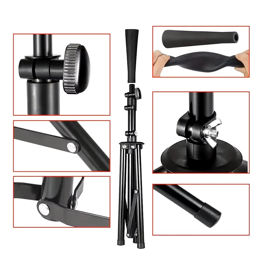 Baseball Hitting Triangle Tee with Elastic Rubber Top Adjustable Height 70-118cm Stable Triangle Base Portable for Kids & Adults