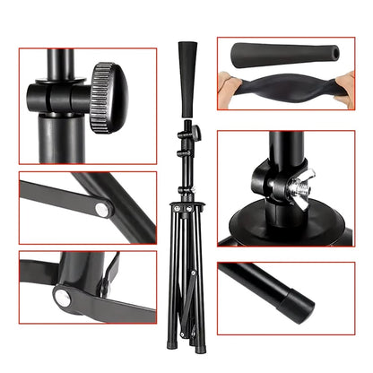 Baseball Hitting Triangle Tee with Elastic Rubber Top Adjustable Height 70-118cm Stable Triangle Base Portable for Kids & Adults