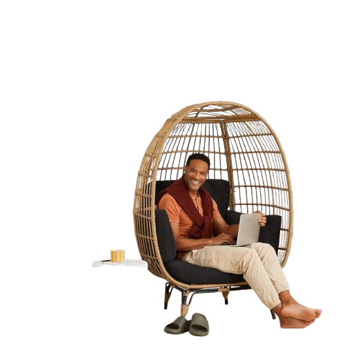 Egg Chair, Oversized Indoor Outdoor Lounger for Patio, Backyard, Living Room