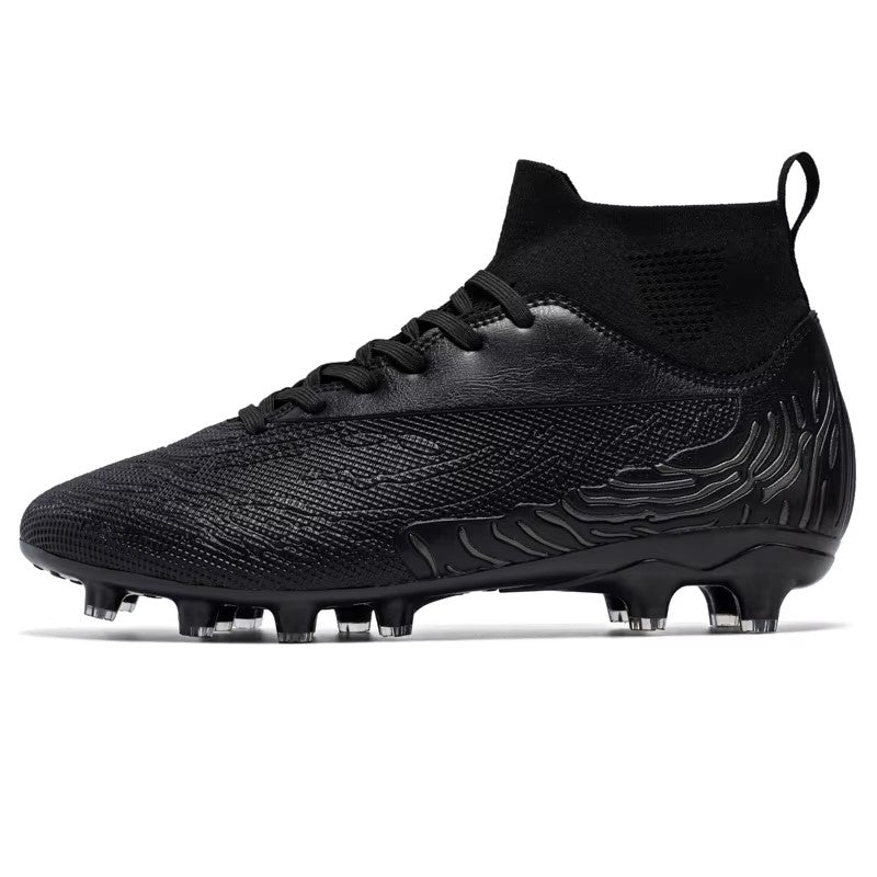 Black Men Soccer Shoes AG/FG Cleats Training Football Boots For Men High Ankle Sport Shoes Kids Adults Sneakers 35-45 бутсы