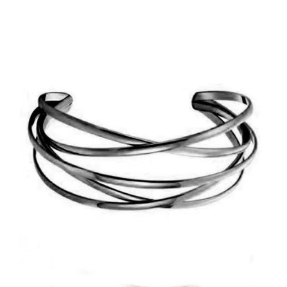 Bracelet Women Silver/Gold Alloy Punk Hollow Cuff Bangle Bracelet