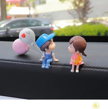 Car Decoration Cute Cartoon Couples Figure Figurines Balloon Ornament Auto Interior Dashboard Accessory for Girls Gifts Supply