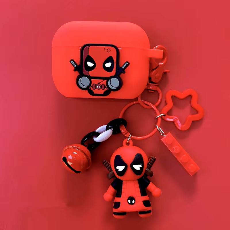 Cartoon Marvel Deadpool Earphone Case Cover For Airpods 4/Pro 2/3/1 2 Silicone Wireless Earbuds Protective Shell With KeychainzT dealshavens