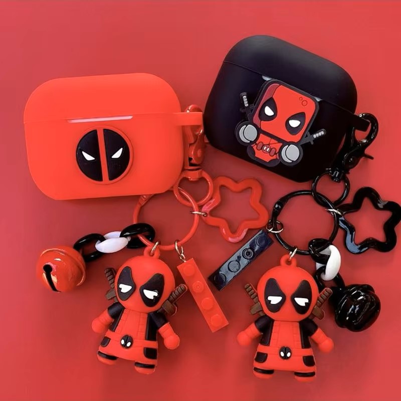 Cartoon Marvel Deadpool Earphone Case Cover For Airpods 4/Pro 2/3/1 2 Silicone Wireless Earbuds Protective Shell With KeychainzT dealshavens