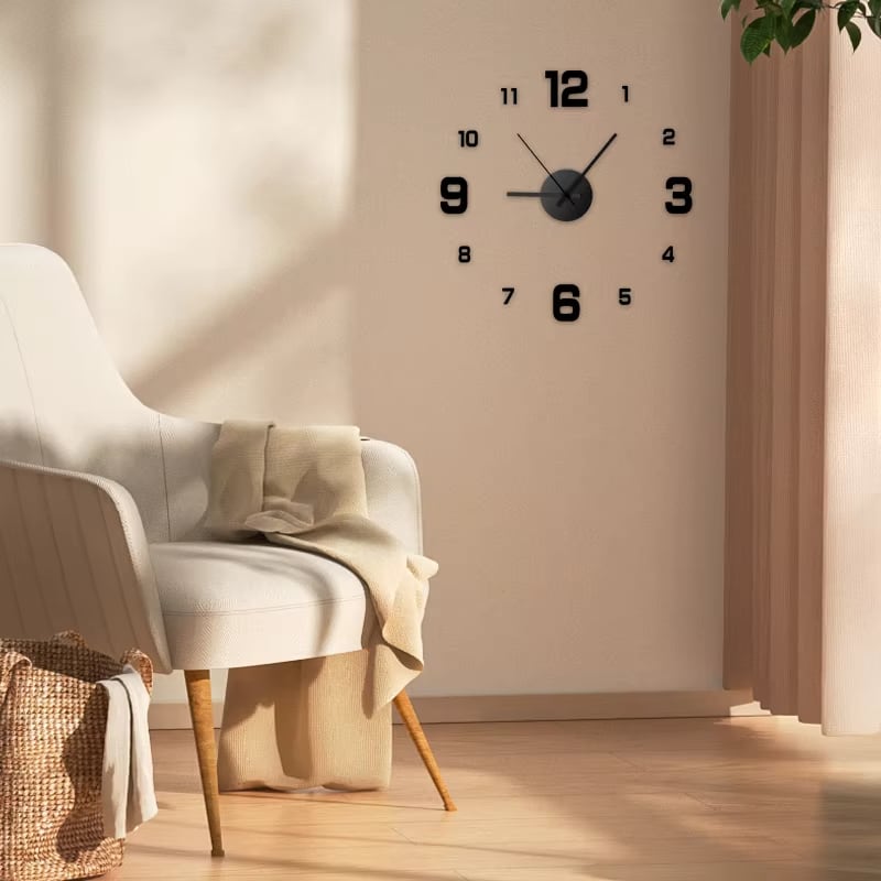 Creative Frameless DIY Wall Clock Wall Decal Home Silent Clock Living Room Office Wall Decoration Dealshavens