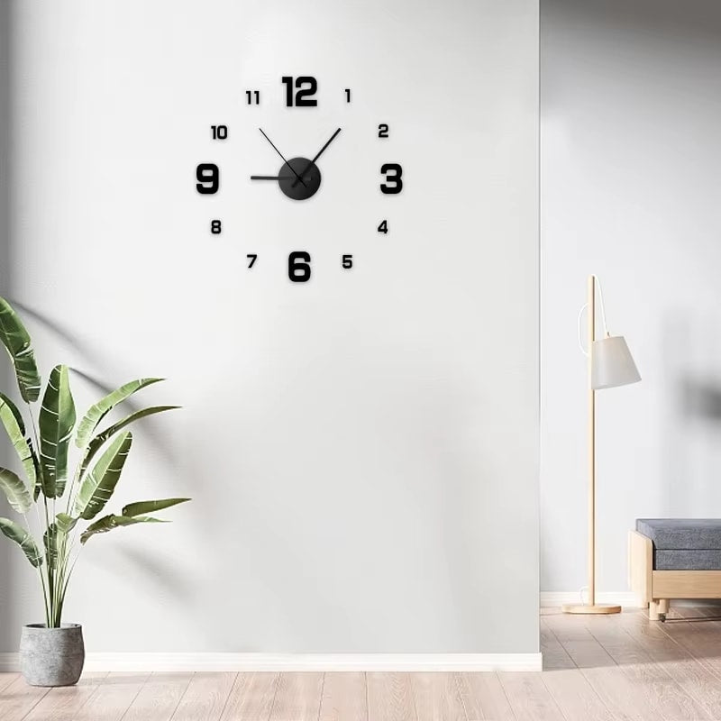 Creative Frameless DIY Wall Clock Wall Decal Home Silent Clock Living Room Office Wall Decoration Dealshavens