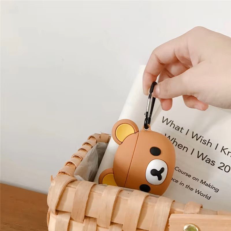 Cute Cartoon Bear 3D Bouncing Rabbit Silicone Protector Case For Apple AirPods Pro 2 2022 Case For Airpods Pro 3 Case Cute Case dealshavens