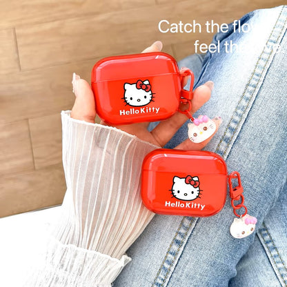 Cute Cartoon Sanrio Hello Kitty Earphone Case For AirPods 4 1 2 3 Pro 2021 Wireless Bluetooth Headset Soft TPU Protective Cover dealshavens