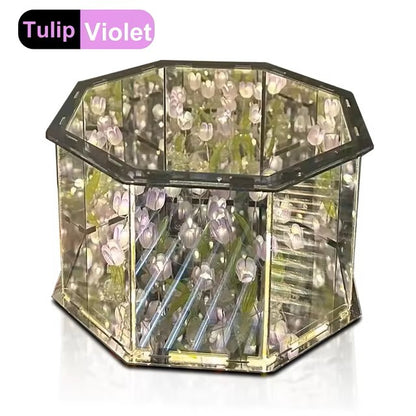 DIY Tulip Night Light Led Decorative Night Lamp Magic Cube Table Lamp and Mirror 2 in 1 for Birthday Gifts and Christmas Present Dealshavens