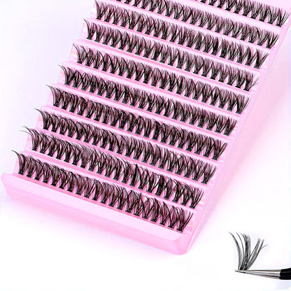 DIY Eyelash Extension Kit 200pcs Individual Lashes Cluster D Curl, 8-16mm Mix Lash Clusters with Lash Bond and Seal and Lash App Dealshavens