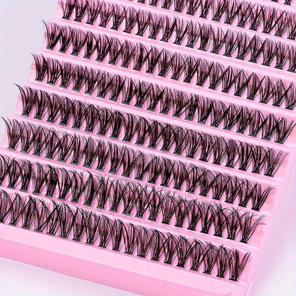 DIY Eyelash Extension Kit 200pcs Individual Lashes Cluster D Curl, 8-16mm Mix Lash Clusters with Lash Bond and Seal and Lash App Dealshavens