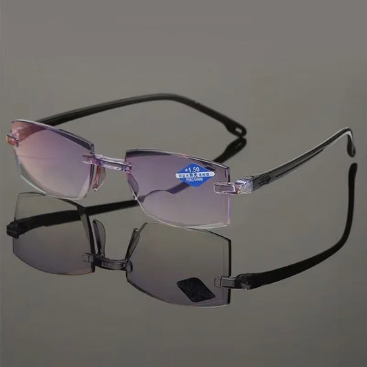 Eyewear Sapphire High Hardness Anti-Blue Progressive Far and Near Dual-Use Reading Glasses for Men Women Blue Anti Light Glasses