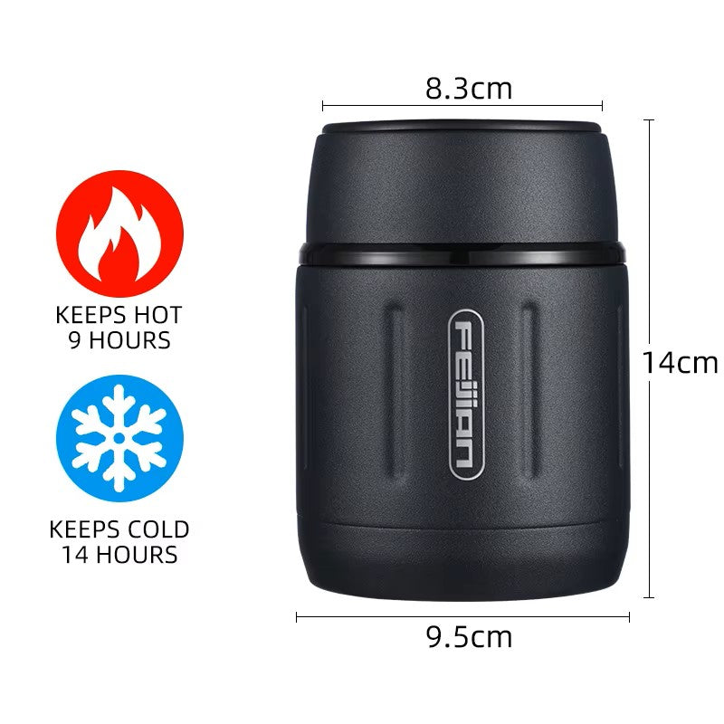 FEIJIAN 500ml Food Thermos, 316 Stainless Steel Vacuum Insulated Food Jar With Spoon Kids Lunch Box Dealshavens