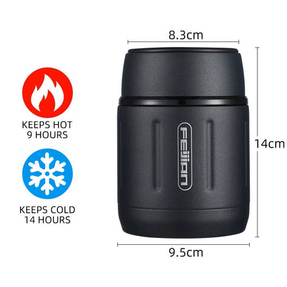 FEIJIAN 500ml Food Thermos, 316 Stainless Steel Vacuum Insulated Food Jar With Spoon Kids Lunch Box Dealshavens