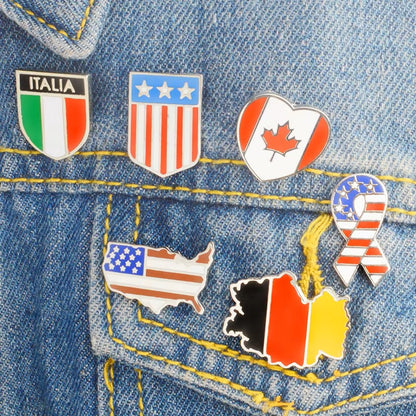 Fashion Germany U.S.A Canadian All countries flag badge Brooch Wholesale Loose coat Children's Birthday Gifts Brooch Pins