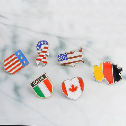 Fashion Germany U.S.A Canadian All countries flag badge Brooch Wholesale Loose coat Children's Birthday Gifts Brooch Pins