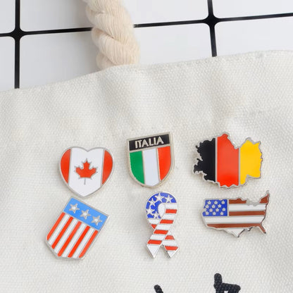 Fashion Germany U.S.A Canadian All countries flag badge Brooch Wholesale Loose coat Children's Birthday Gifts Brooch Pins