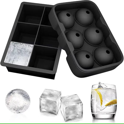 Food Grade Reusable Ice Maker IceCream Tools Ice Ball Mold Round Square IceTray Mold Silicone Ice Cube Mold Kitchen Tools