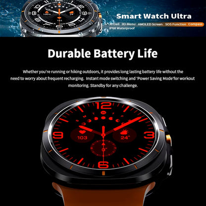 For Samsung Galaxy Watch 7 Ultra GPS Compass NFC Smart Watch Outdoor Sports Man AMOLED BT Call IP68 Galaxy 6 Upgraded Smartwatch Dealshavens