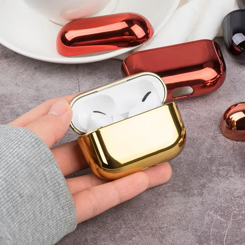 For AirPods Pro 2 Case Electroplated Gold Earphone Case For Apple AirPods Pro 2 1 3 Case Plating Cover For AirPods 3 Pro 2 funds dealshavens